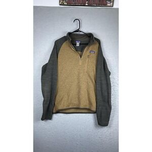 Patagonia Sweater Mens Medium Brown Quarter Zip Fleece Pullover Chest Pocket